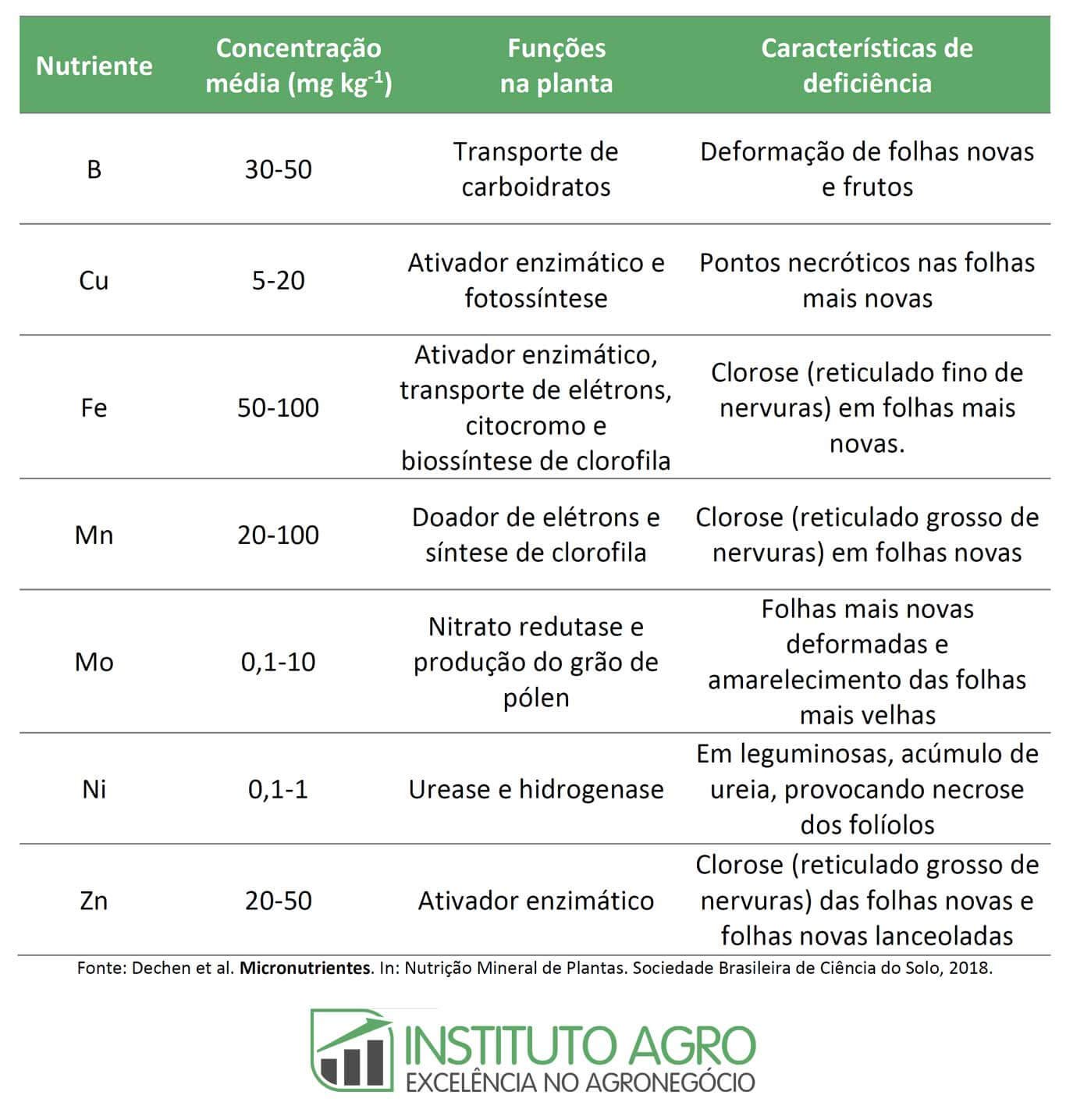 Micronutrientes: efeitos na produtividade e necessidade de adubação