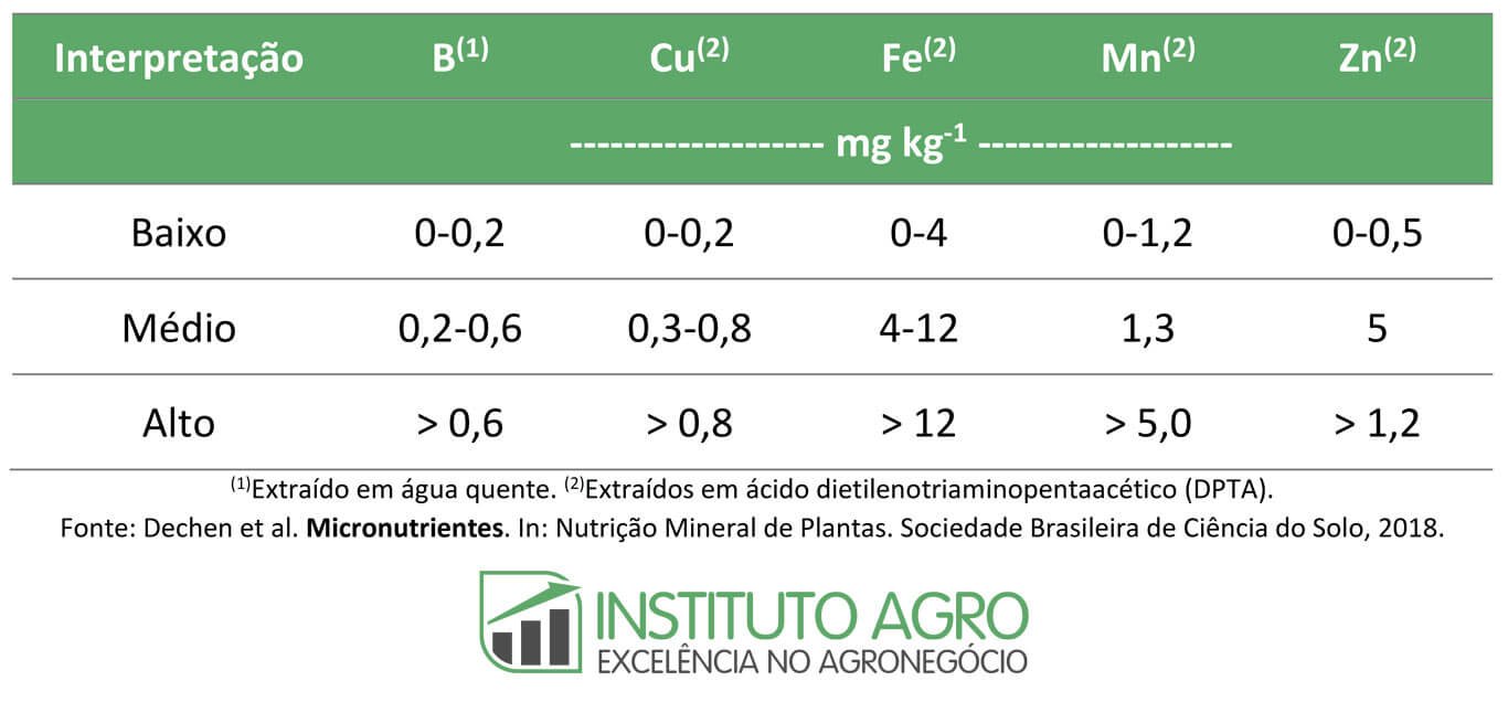 Micronutrientes: efeitos na produtividade e necessidade de adubação